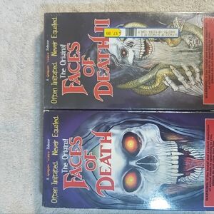 Lot of 2 Faces of Death Horror VHS Movies - Faces of Death 1 (Good Condition) &